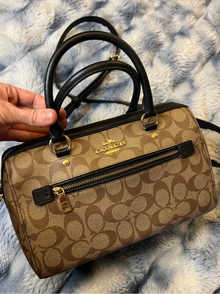 Coach Rowan Satchel Bag In Signature Canvas (Retail $398)